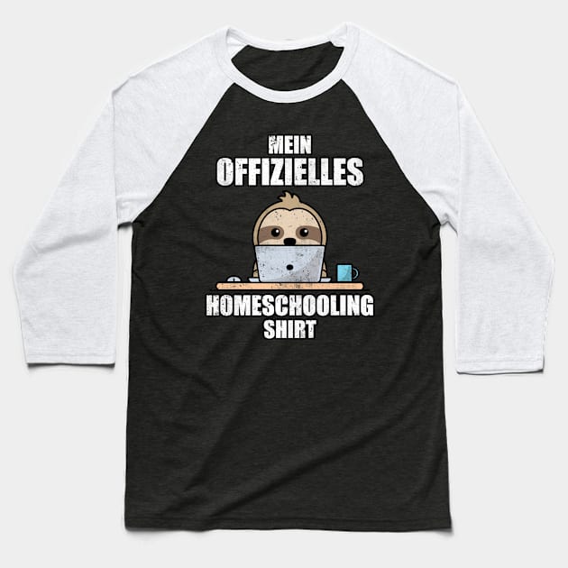 Home Schooling Homeschooling Sloth Baseball T-Shirt by Schwarzweiss